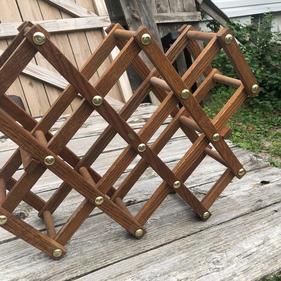 Dining Vintage Collapsible Wooden Folding Wine Rack Poshmark